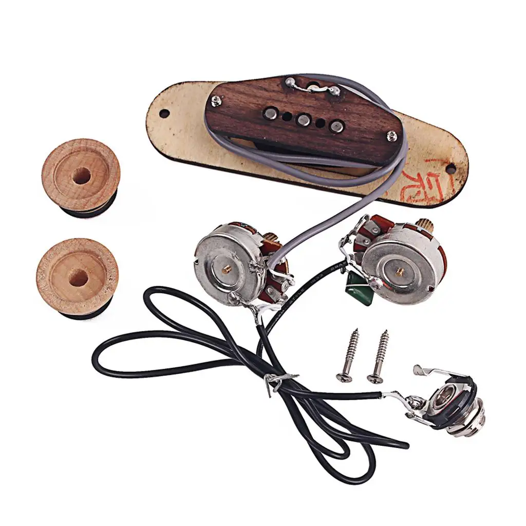 Cigar Box Guitar Pickup 3 String Single Coil Maple Surround Ring with Volume Tone DIY Guitar Accessories