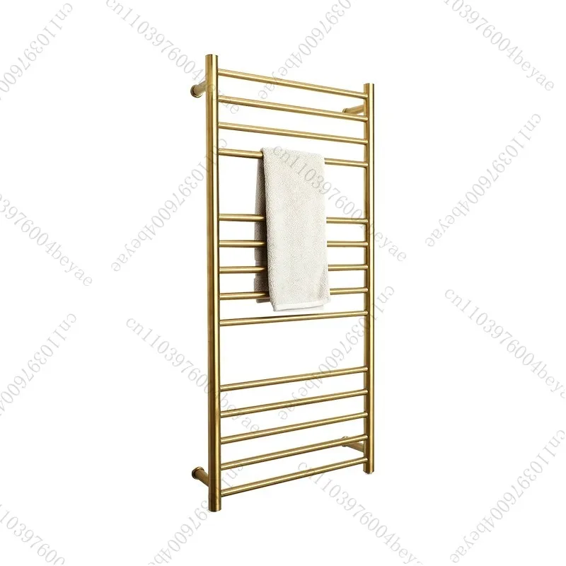 9006 Bathroom 304 Stainless Steel Gold Heated Towel Warmer Waterproof Grade Ip56 Electric Heating Towel Rail Rack 162W 110V/220V