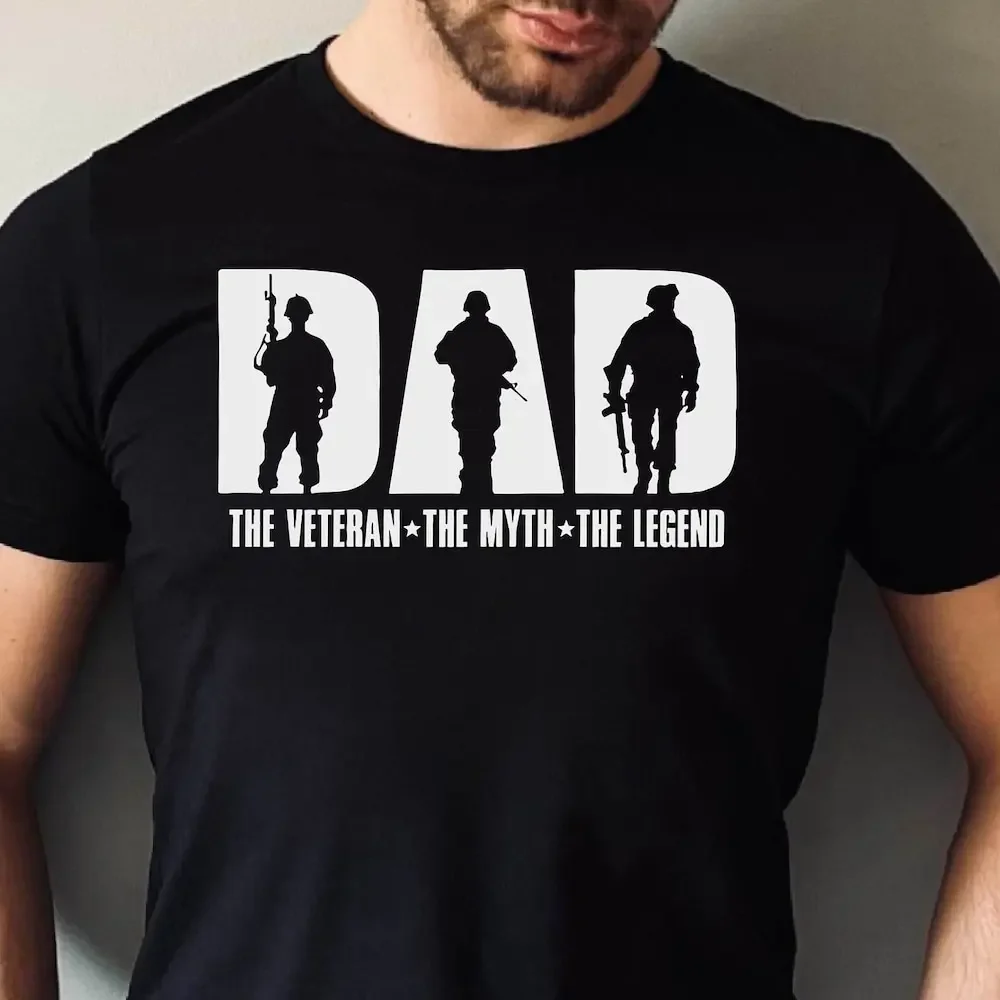 

Футболка «Папа, ветеран, миф, легенда», День отца, мой отец