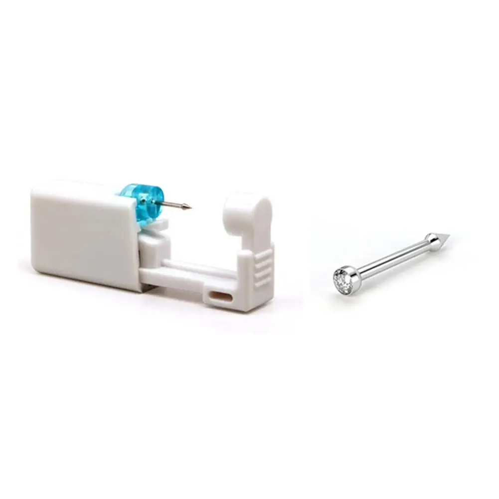 ความปลอดภัยหูเจาะชุดไม่มีการอักเสบทิ้งStudsเครื่องBody Self Piercerจมูกเครื่องมือเครื่องประดับต่างหูเจาะF3z1