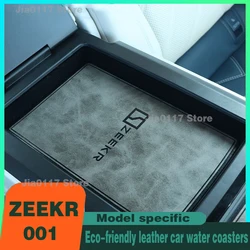 Leather Car Door Groove Anti-Slip Gate Slot Cup Pad Mats Water Cup Storage Box For ZEEKR 001 Groove Mat Coaster