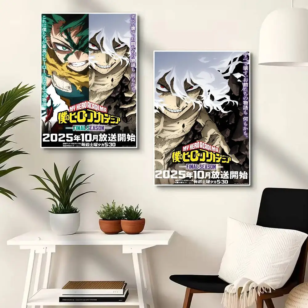 1 قطعة My Hero Academia ملصق فني ذاتي اللصق مقاوم للماء ورق ملصق مقهى بار غرفة جدار ديكور
