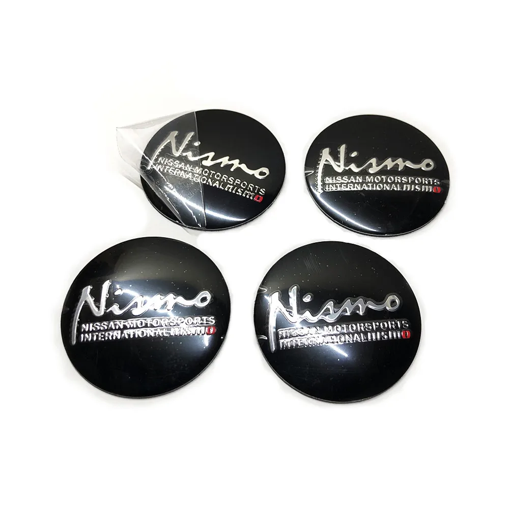 4Pcs Black Nismo Car Wheel Center Hub Caps Aluminum Alloy Sticker Emblem Decals Fit For Nissan Vehicle Wheel Center