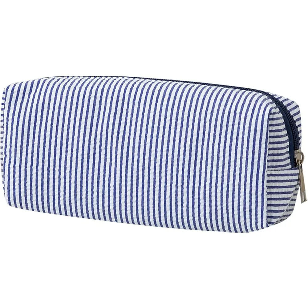 New Stripe Pattern Pen Pouch Multi-Purpose Zipper Closure Pen Bag Durable Large Capacity Stationery Storage Bag School Supplies