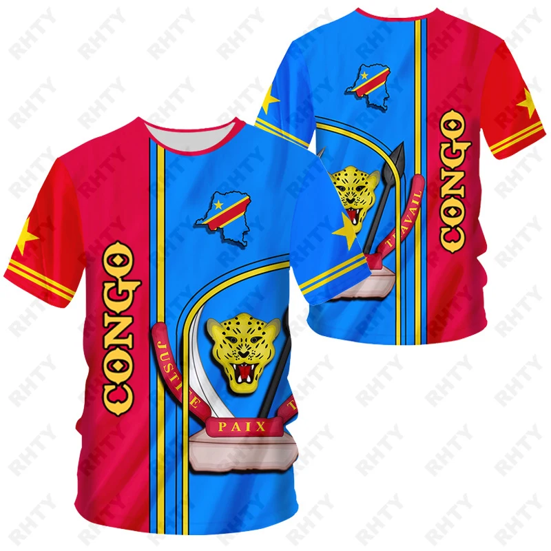 Republic Of Congo Youth T Shirt Congo Brazzaville Kids Child Football Jersey Personalized Name Number Logo On Casual Clothes 6XL