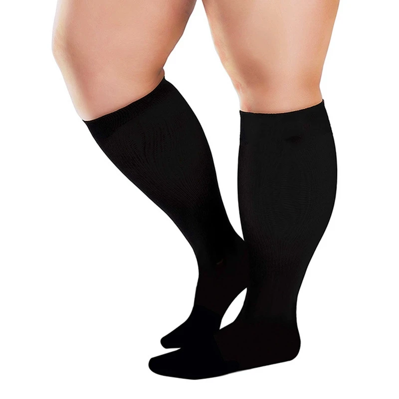 

Plus Size 3XL-7XL Running Athletics Compression Sleeves Leg Calf Men 30-40mmHg Toeless Stockings Medical Varicose Veins Sock