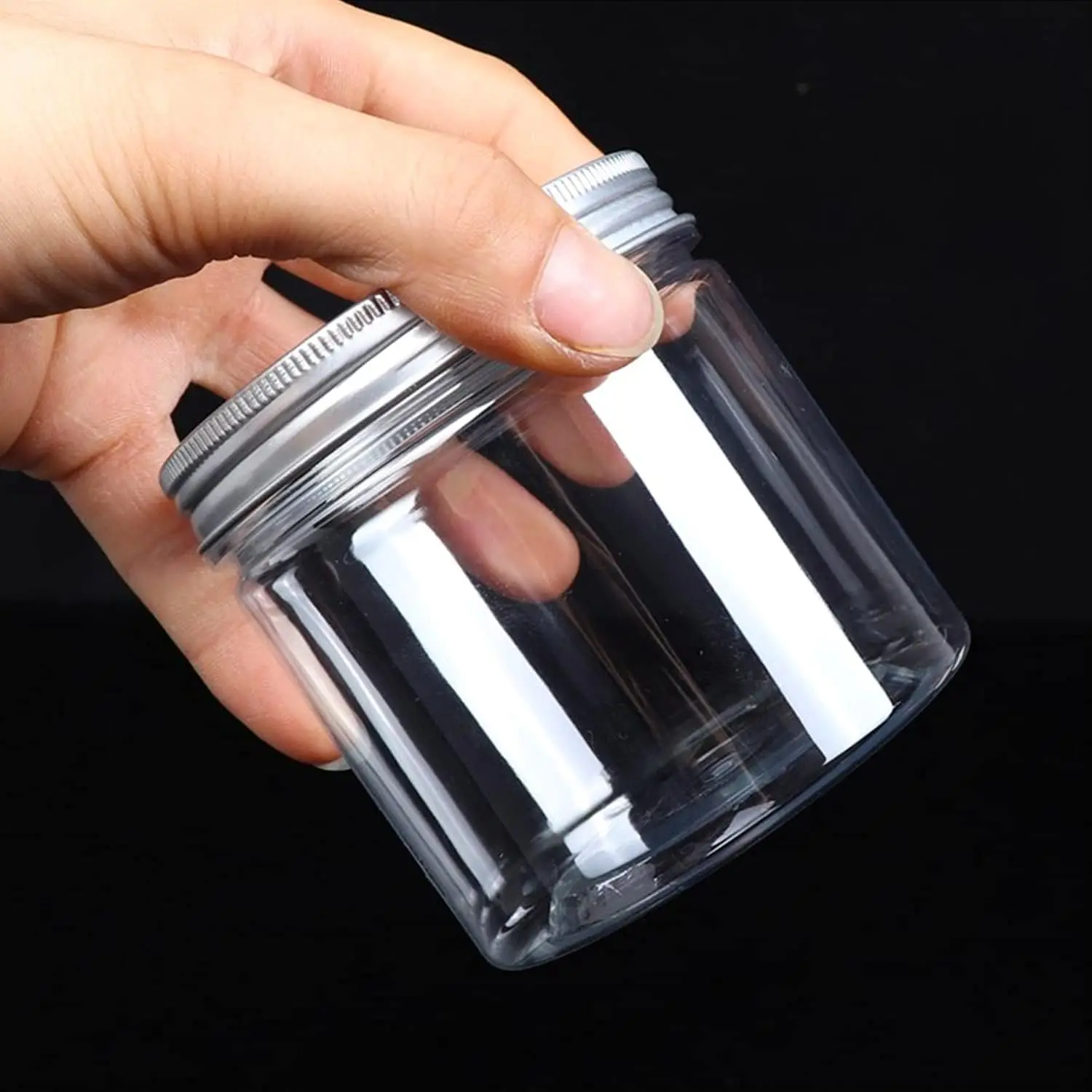 8OZ Clear Plastic Jars Containers with Screw On Lids,for Beauty Products,Kitchen & Household Storage