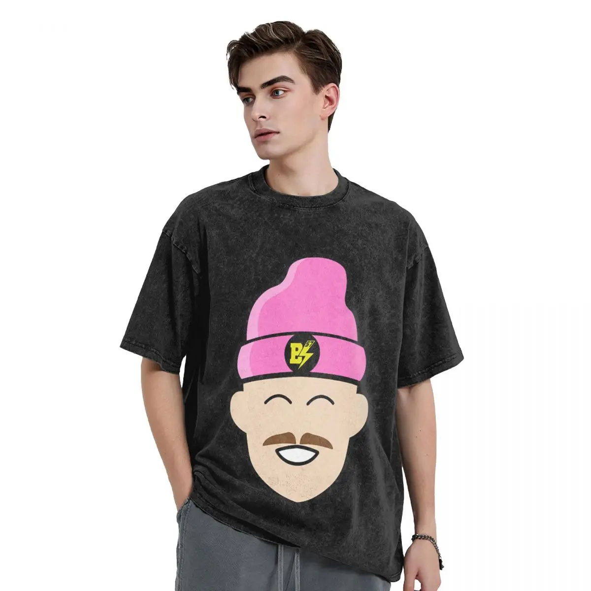 Billy Bolt Washed T Shirts Printed Short Sleeve Hip Hop T-Shirt Streetwear Tops Tees for Men Women