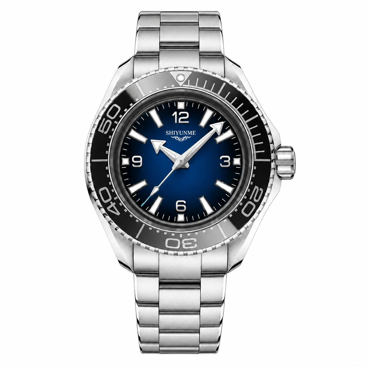 43 mm Automatic Mechanical Men's Watch, 904L Stainless Steel Case, Full-Featured World Time