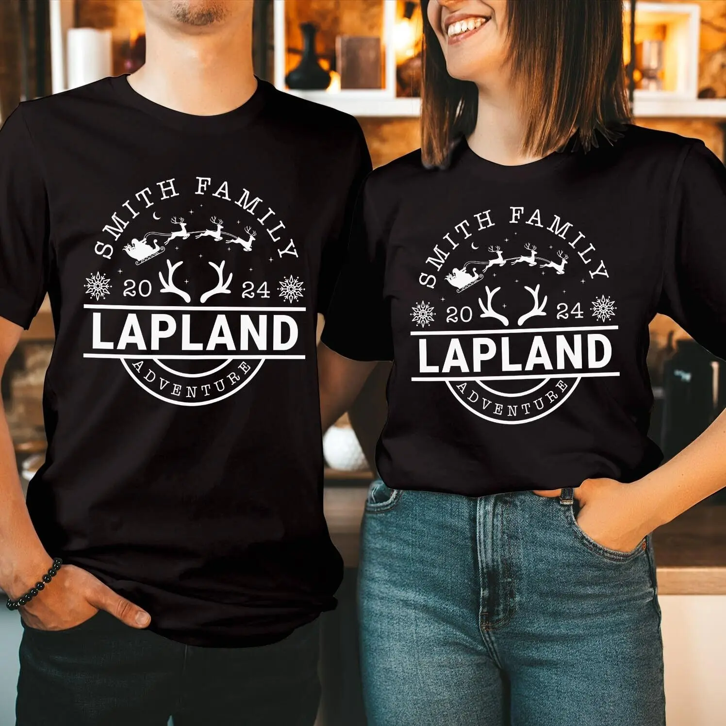 Personalised Lapland Matching Family Holiday The North Pole Shirt Graphic Print Casual Tee Shirts  etter Printed T Shirts