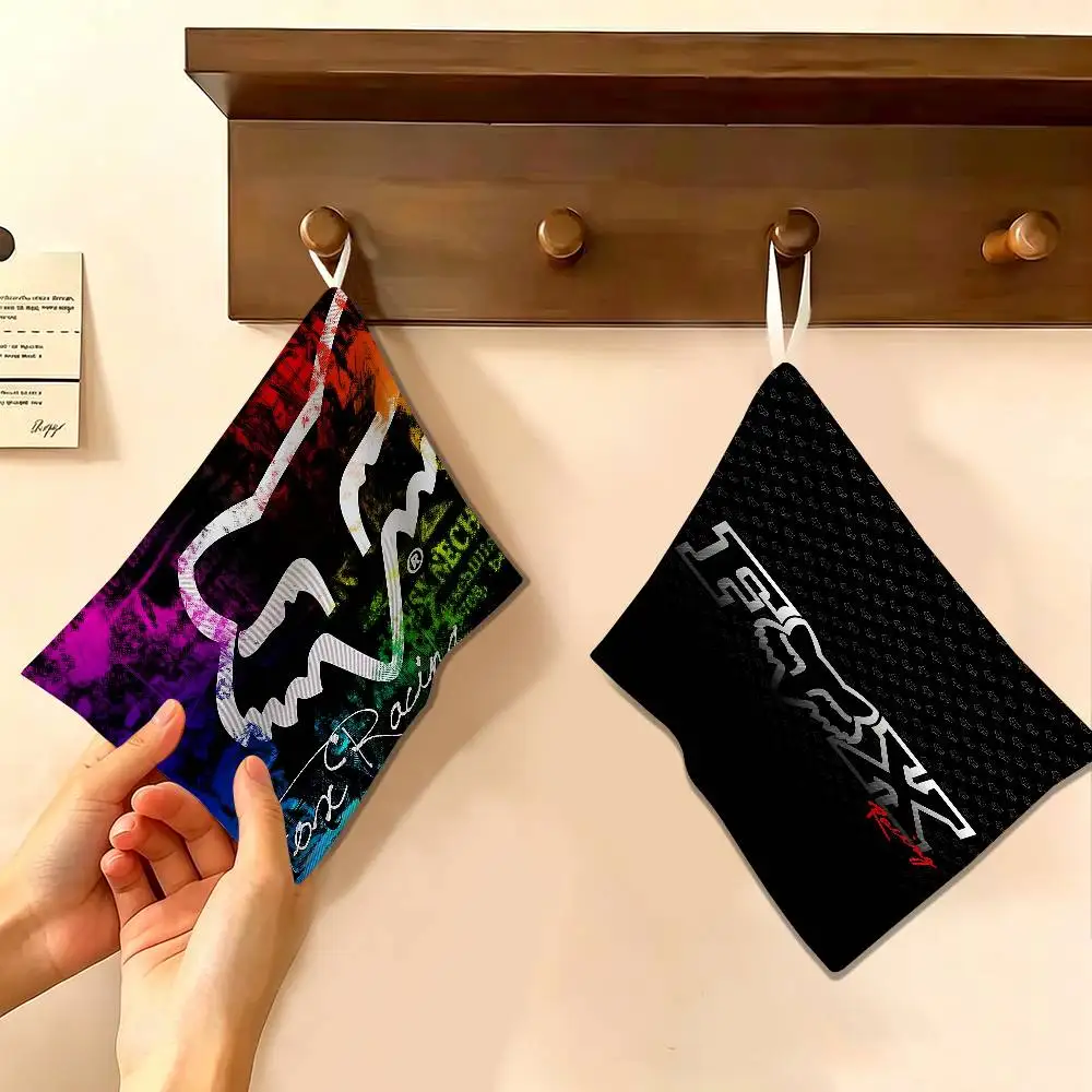 F-FOX Racing Car Polyester Cotton Hand Wiping Towel, Hanging Towel, Quick Dry for Kitchen Bathroom Daily Supplies
