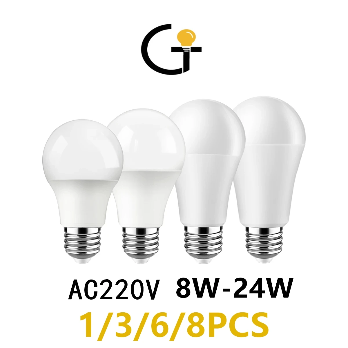 1-8PCS Żarówka LED A60 8W 9W 10W 12W 15W 18W 20W 24W Wysoka jasność E27 B22 Lampada AC220V-240v 3000K 4000K 6000K Bombilla