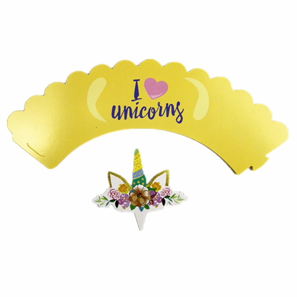 

96pcs Cake Surrounding Cards Cupcake Wrappers DIY Picks Birthday Party Toppers Decorations Beautiful Color