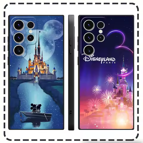 Phone Case for Samsung Galaxy S10 S23 Ultra 5G S10e S22 Plus S20 FE S8 S24 Edge S21 S9 Disney Castle Bag Cover Black Soft