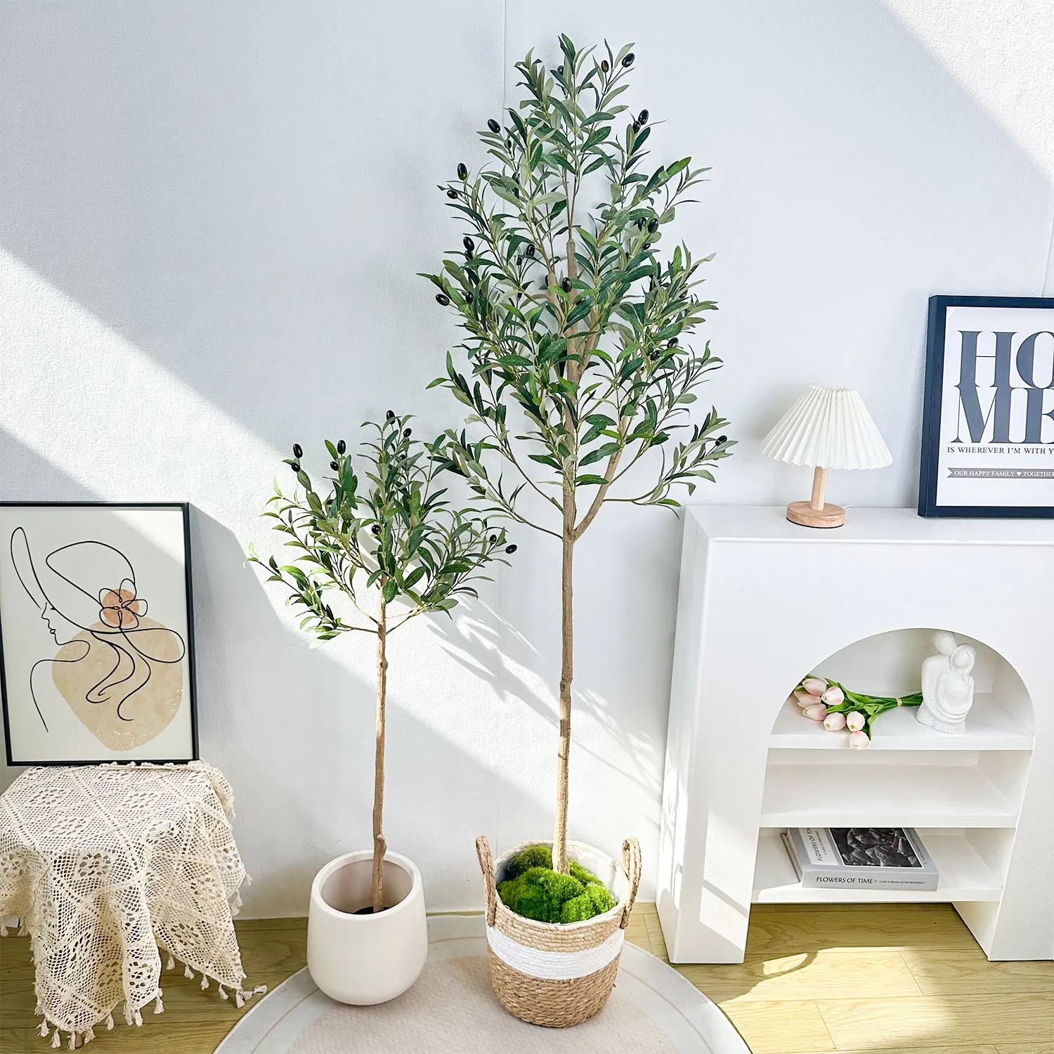 65-200CM Artificial Olive Plant tree High Branches Faux plant Plastic Leaf  Ornamental indoor Artificial Plant for Home Decor