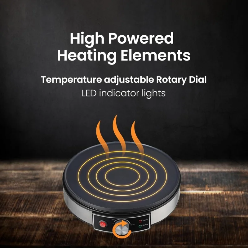 Electric Crepe Maker Nonstick Multi-Function Tortilla Machine  Batter Spreader for Roti Tortilla Blintzes Pancakes Bacon Eggs