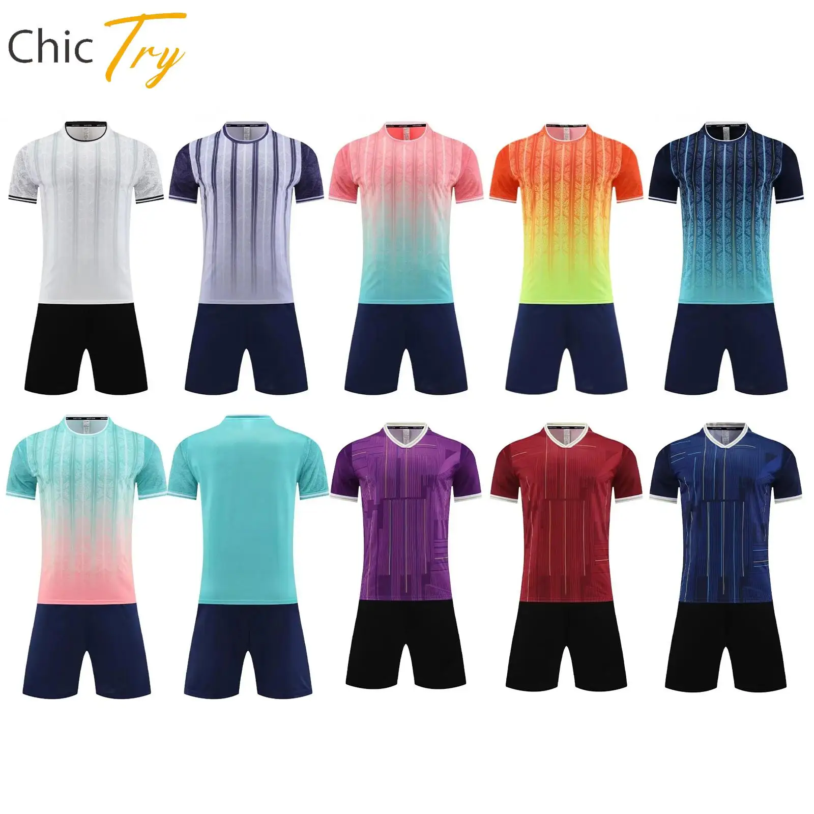 

2025 Unisex Kids Football Training Outfit Moisture-Wicking Soccer Uniform Quick-Drying Sports Set Short Sleeve Top+Shorts Outfit
