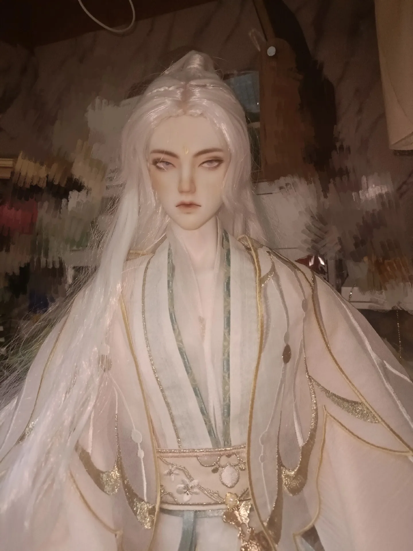 1/4 1/3 Skala alte Kostüm BJD Puppe Perücken Hanfu Vintage lange Haare Samurai Perücke für MSD SD13 Mädchen SSDF Onkel Zubehör A1835