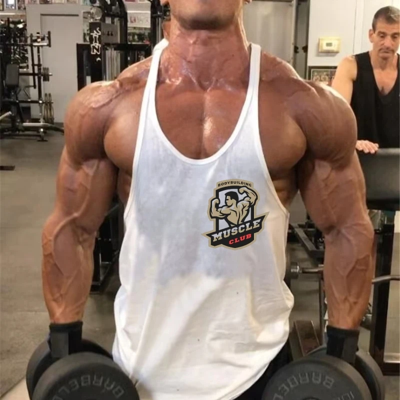 Fitness essential vest, gym strap, men's gym top, clothing stringer vest, double-thread sewing, tear-resistant loose shirt