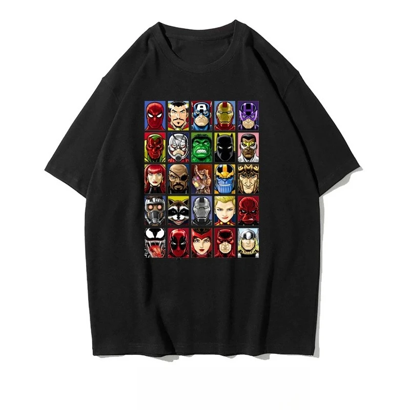 تي شيرت Marvel Authorizes Spider-Man Deadpool Avengers 4 بأكمام قصيرة للرجال والنساء من القطن الخالص المطبوع للهالوين للرجال #5