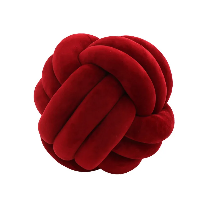 Baby Pillow Candy Color Nordic Wind Hot Selling Round Knot Pillow Decoration Photography Props Gift Soft and comfortable Red