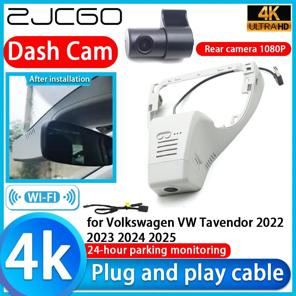for Volkswagen VW Tavendor 2022 2023 2024 2025 4K DVR Dash Cam Car Camera 2160P Lens 24h Monitor Video Recorder Recording