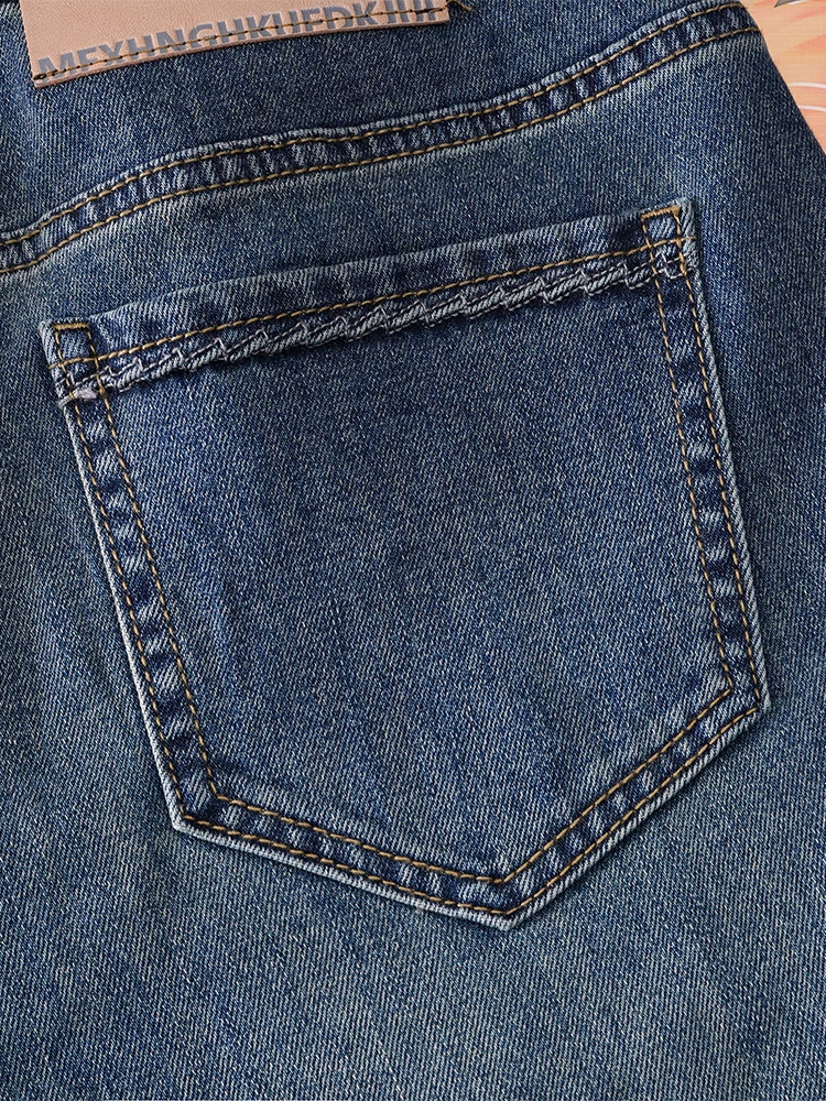 Retro High Waist Straight Leg Jeans Women's Spring Autumn 2026 New Small Size Loose Slimming Narrow Version Wide Leg Pants