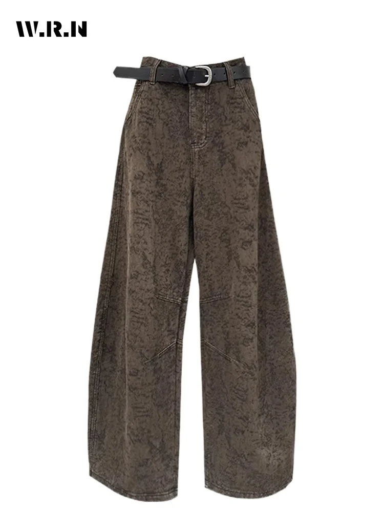 

American Retro Floral Embroidery Wide Leg Jeans Women's Loose Straight Cut Trousers High Waist Zipper Closure Summer 2026