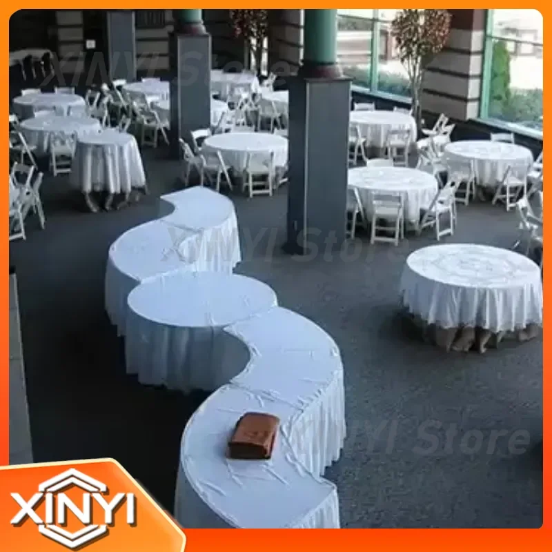 Banquet Plywood Folding Dining Table for Home Office 48 inch 60 inch 72 inch Half Moon Shape Space Saving Extendable Dining