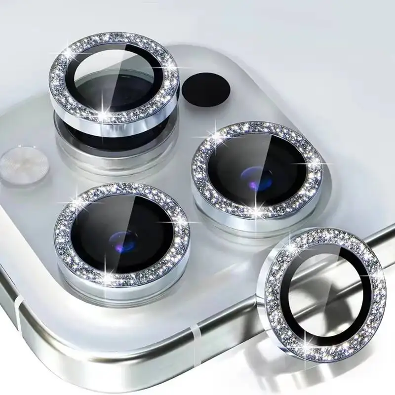 

Diamond Camera Protector Glass 13 11 12 14 16 Pro Max Mini Back Metal Lens Protective Film For Iphone 15 Plus
