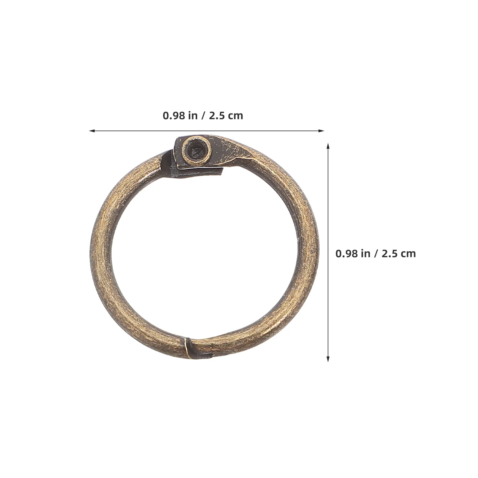 50Pcs Metal Loose Leaf Binder Rings Golden 20Mm Inner Diameter Mini Binder Buckle Rings for Paper Index Cards Notebooks Office