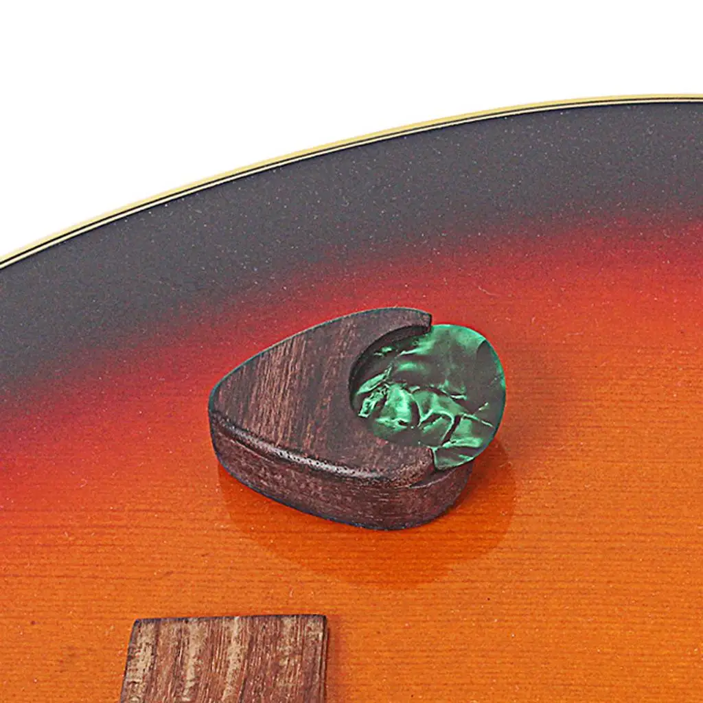 Vintage Guitar Pick Holder Wooden Box for Electric Guitar Accessories and Custom Gift for Players