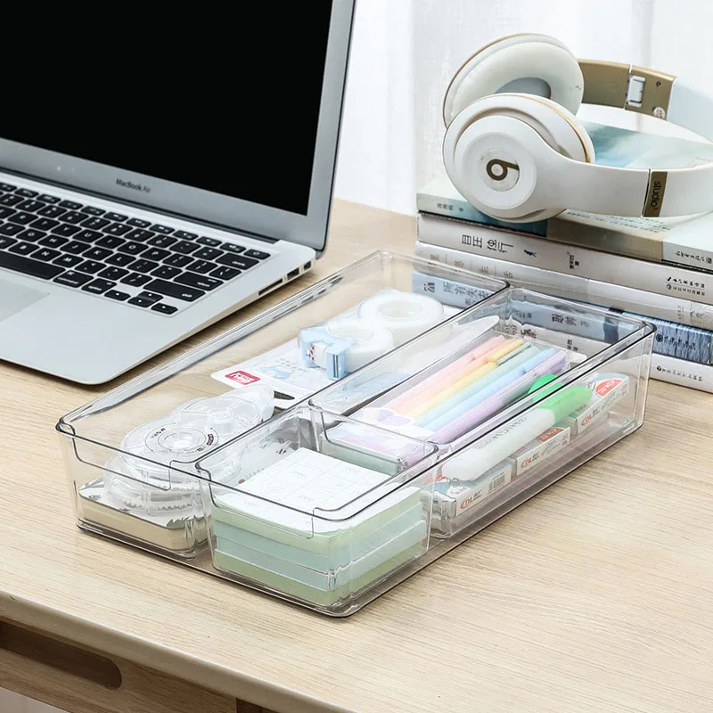 Transparent Desk Drawer Organizers Acrylic Box Makeup Organizer Clear Plastic Storage Box Jewelry Box Cosmetic Desk Organizers