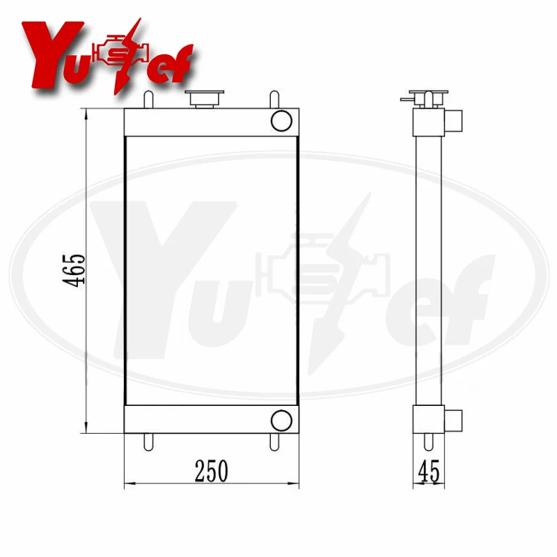 Excavator Radiator Assy For Komatsu PC20 PC14MR-3 PC27MR-2 PC30MR-2 PC35MR-3 PC16MR-3 22L-03-21111