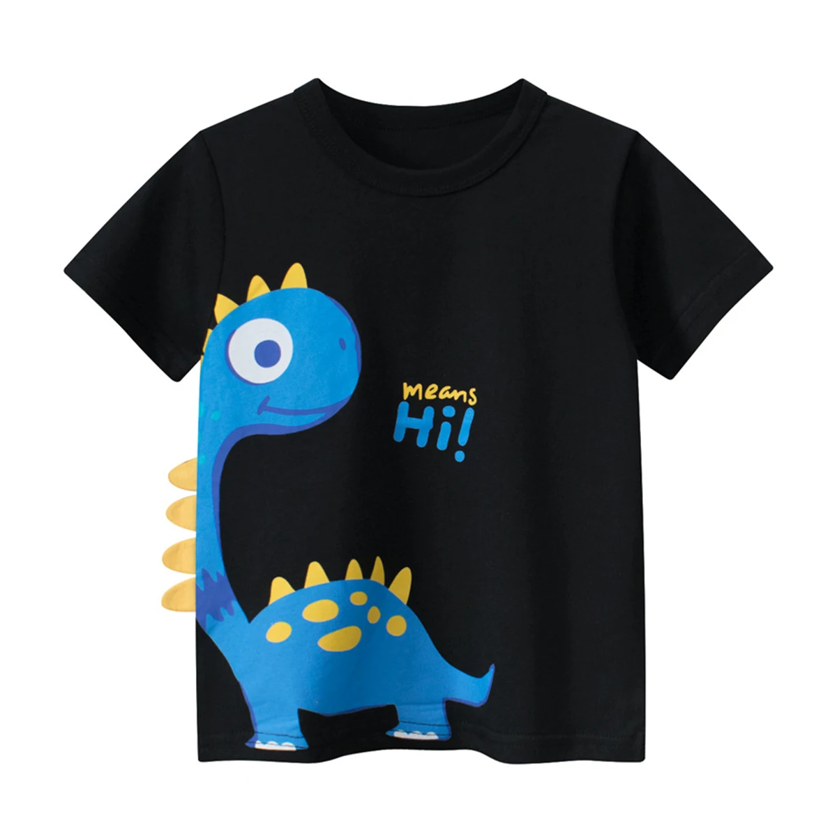 Boys Short Sleeves T-Shirts Cartoon Dinosaur Bulldozer Graphic Tops Toddler Boys Cotton Pull-on Tops Kids Summer Clothes Tees