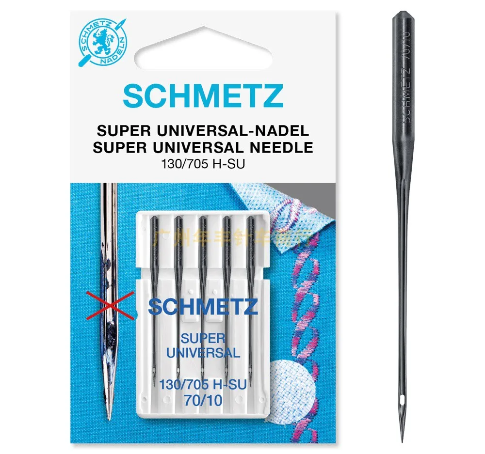 5pcs 1bag German Schmetz 130/705h-su Super Universal Household Sewing Machine Black Needle Anti-Stick Plastic Embroidery