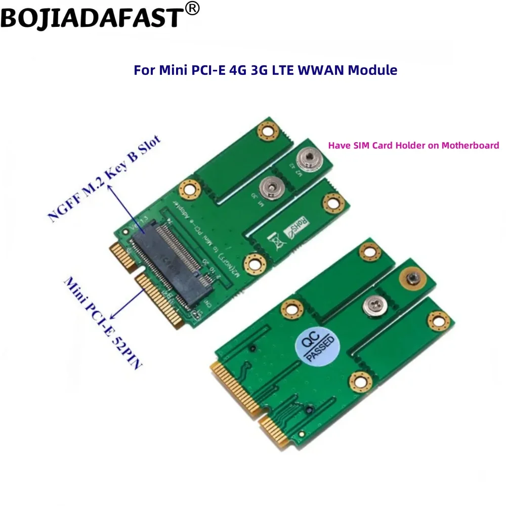 Mini PCI-E MPCIe Interface to M.2 Key-B Wireless Module Adapter (Without SIM Card Slot) for 4G 3G LTE GSM Modem