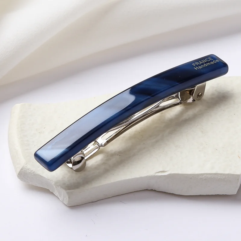 مشابك شعر رفيعة مقاس 6 سم، مشابك شعر فرنسية ربيعية لنمط شعر كعكة، إكسسوارات شعر عصرية باللون الأزرق للفتيات والنساء