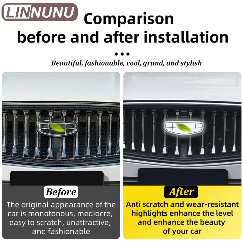 LINNUNU fit for Kx11 GEELY Monjaro Manjaro XingyueL LED Logo Car Illuminated Light for the front Grille of the vehicle Emblems