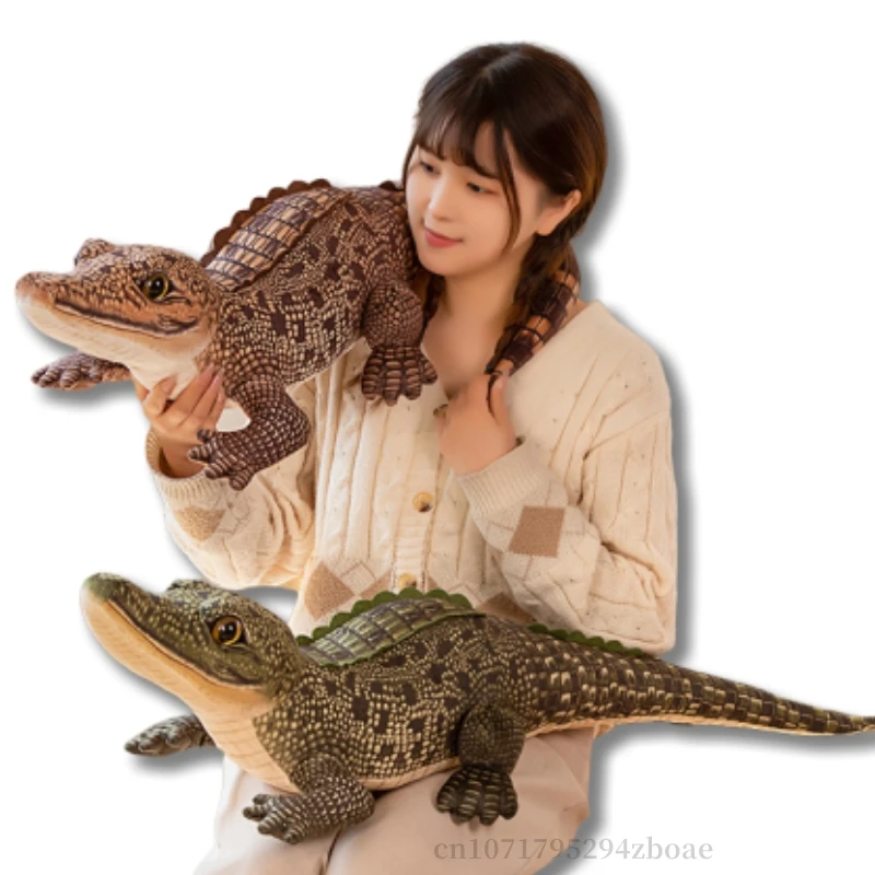 100cm Fierce Lifelike Reptile Crocodile Plush Doll Simulation Red And Green Crocodile Plush Doll Decorate The Living Room