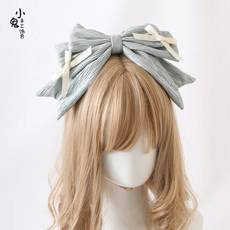 Sweet Bow Headband Lolita Daily Hair Accessories Kawaii Lolita Headband Cute Loli Maid Anime Cosplay Headband