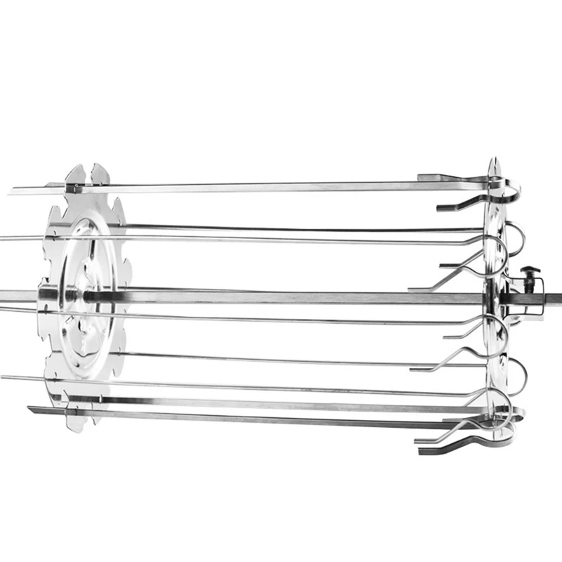 304 Stainless Steel Rotating Grill Skewers BBQ Grill Cage Air Fryer Lamb Skewers Grill Electric Oven Accessories