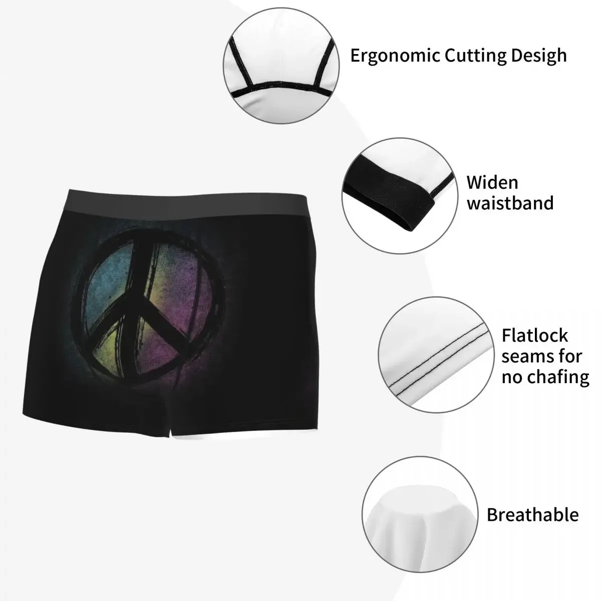 Hippie Stijl Heren Boxershorts Heren Onderbroek Heren Onderbroek Cartoon Anime Grappig Heren Slipje Zacht Ondergoed Voor Heren