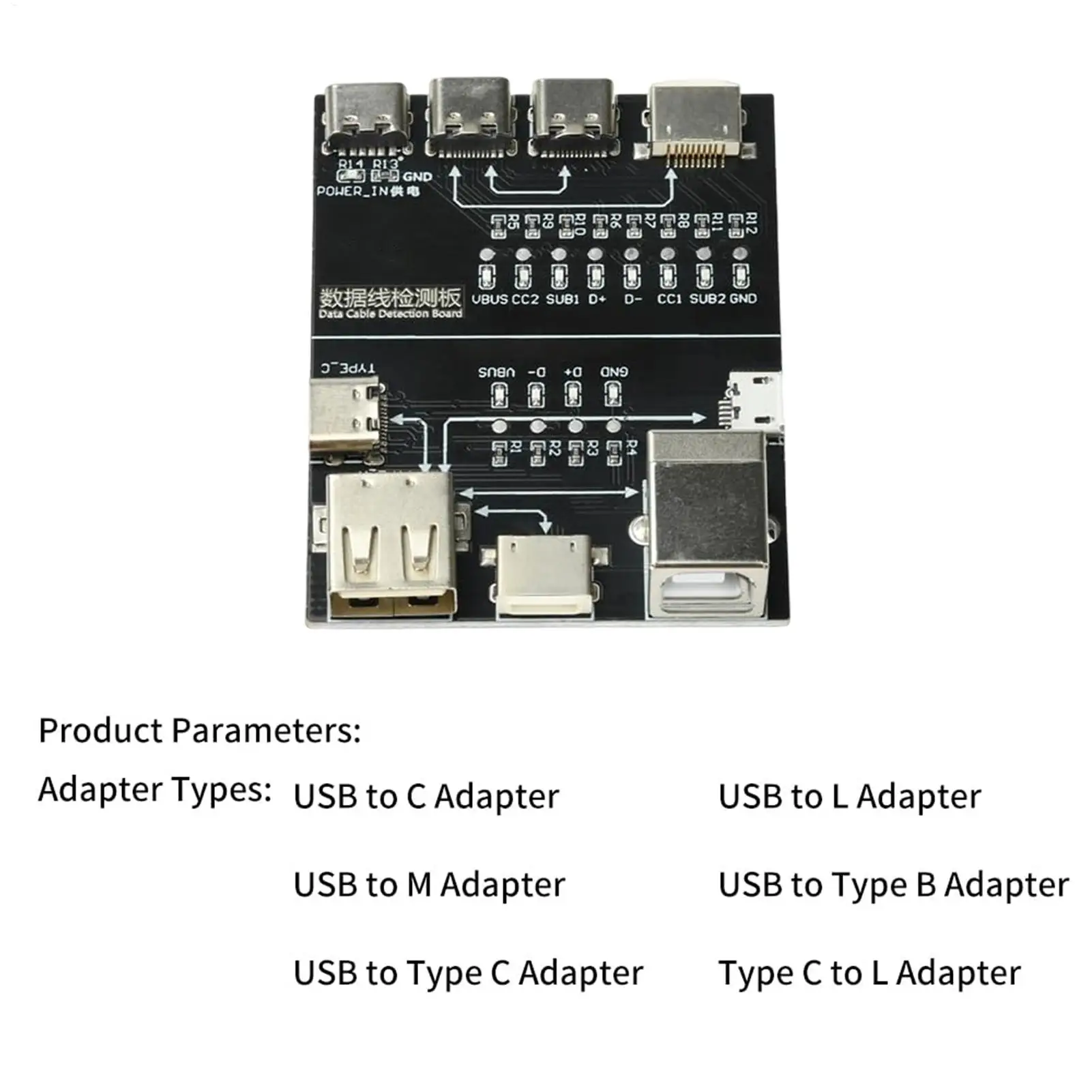 USB Power Tester Data Cable Detection Meter Board USB Voltage Current Meter For Phone Electronics Computer Home Office Industry