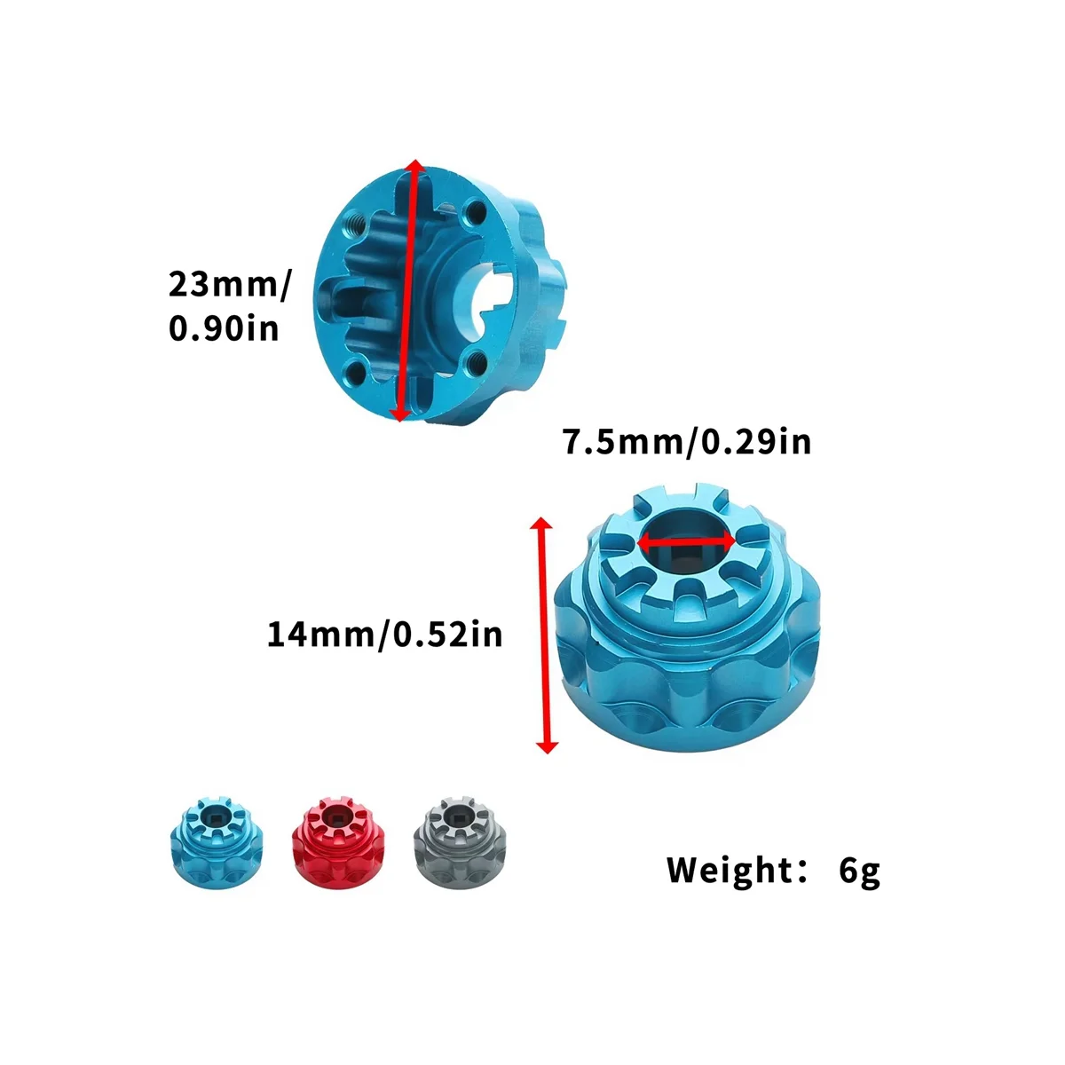 2Pcs Metal Diff Case Differential Case for Traxxas TRX4 1/10 RC Crawler Car Upgrade Parts Accessories,Blue