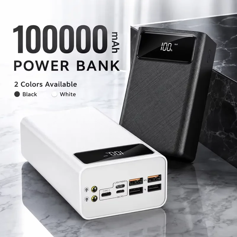 1000000mAh Portable Power Bank for iPhone Huawei Xiaomi Oppo Vivo OnePlus Google Pixel with Multiple USB Output Ports