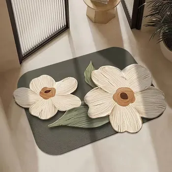 규조토 속건성 부드러운 바닥 매트, 욕실 입구, 수분 흡수, 미끄럼 방지 발 매트, 1 개