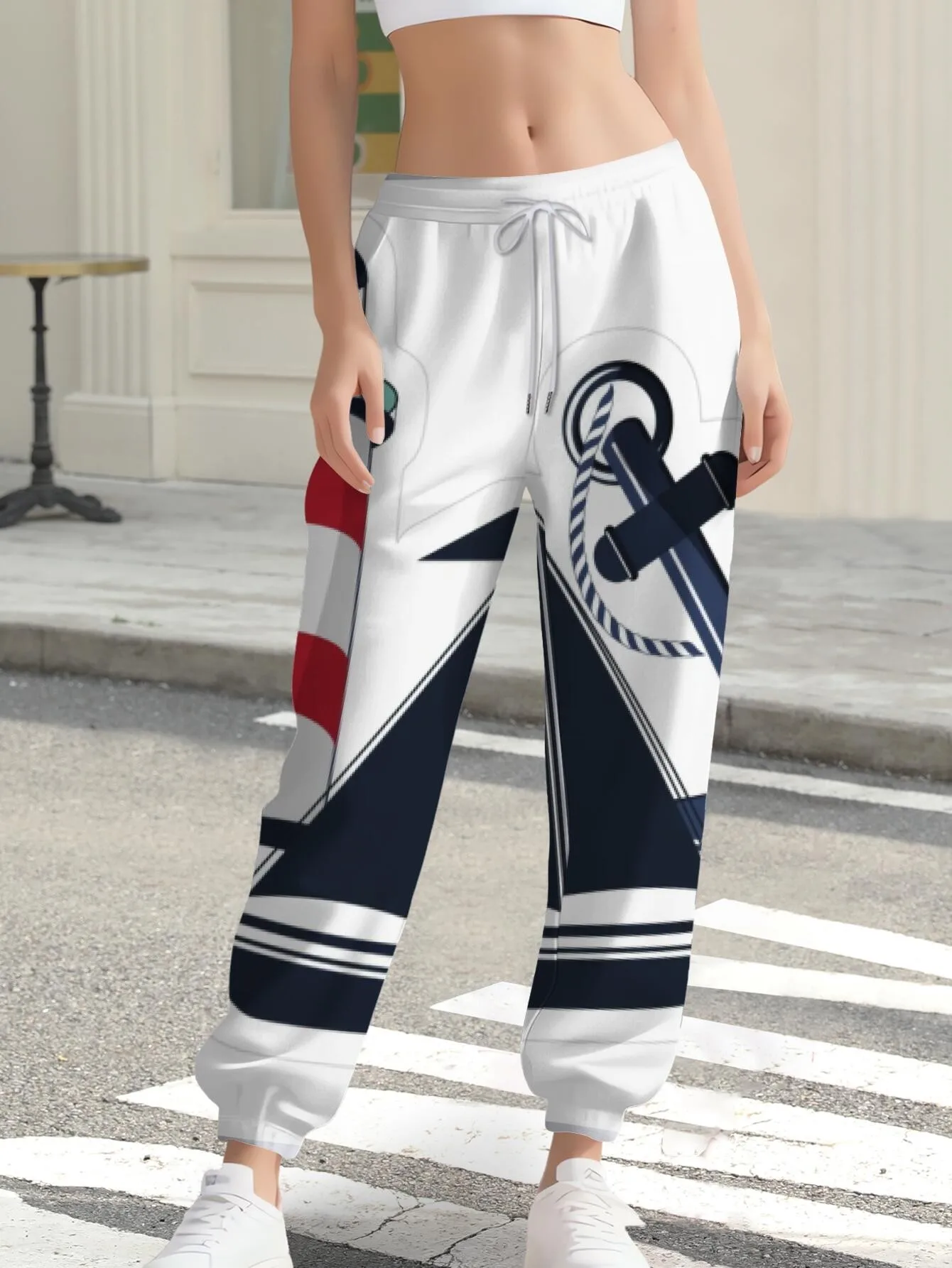 2026 autumn and winter new women's pants street fashion casual comfortable versatile 3D anchor pattern printing