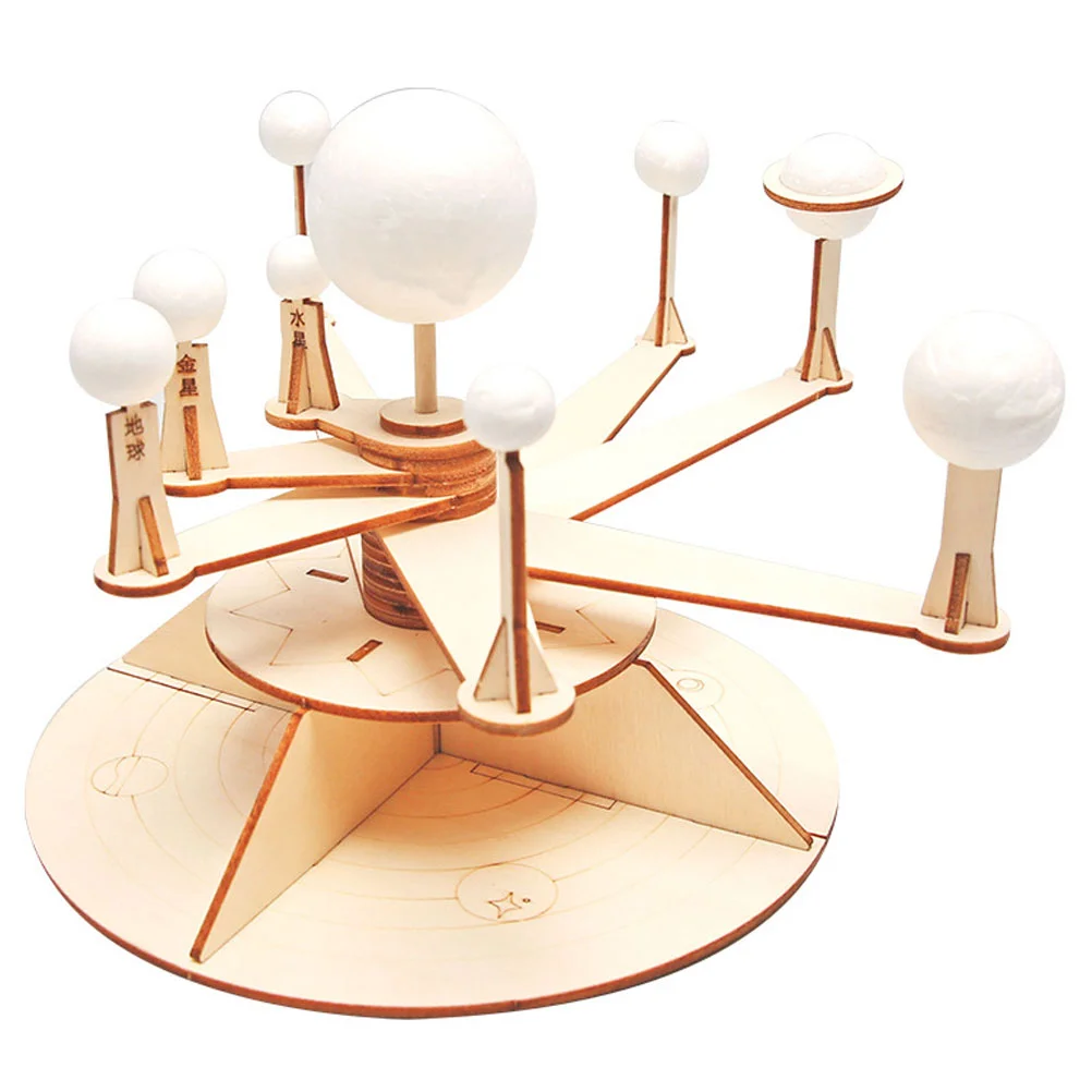 1 Set Zonnestelsel Model Kit Houten Planeten Ambachtelijke Ruimte Speelgoed voor Kinderen 3/5 Leuk Educatief STEM Wetenschapsexperiment Ouder