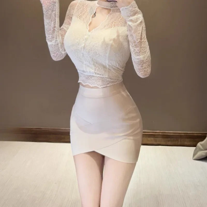 2026 New Pure Desire Spicy Girl Cross Hip Skirt Temperament Commuting Skirt Fashionable High Elasticity Slim Fit Skirt